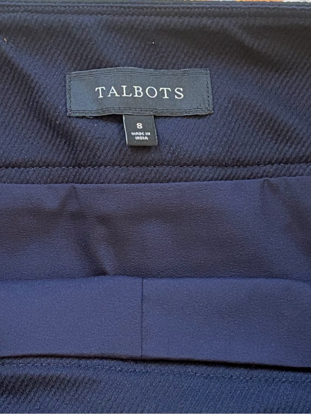 Talbots Navy Cotton Skirt Size 8 Gold Button Nautical Coastal Career 22” - Picture 4 of 5